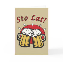 Sto Lat Beer Mugs Card
