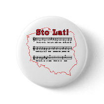 Sto Lat! Song Polish Map Pinback Button