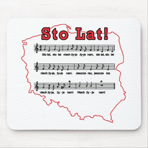 Sto Lat! Song Polish Map Mouse Pads