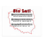 Sto Lat! Song Polish Map Post Cards