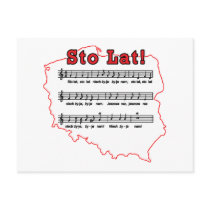 Sto Lat! Song Polish Map Post Cards