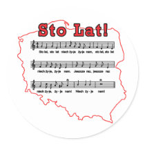 Sto Lat! Song Polish Map Stickers
