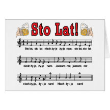 Sto Lat! Song With Beer Mugs Cards