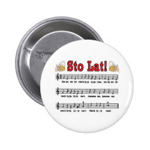 Sto Lat! Song With Beer Mugs Pinback Button