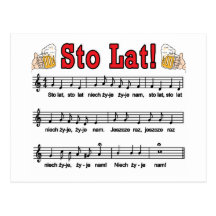 Sto Lat! Song With Beer Mugs Postcards