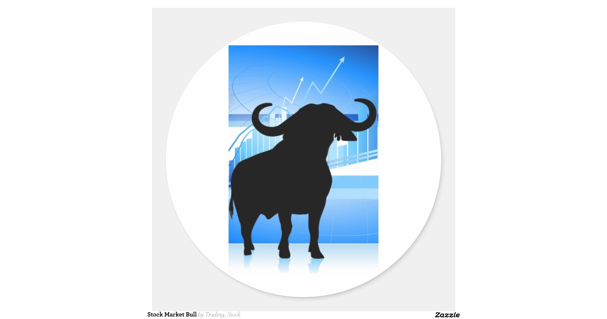 Stock Market Bull Round Sticker Zazzle