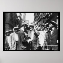 Stock Traders NYC Curb Market 1916 Poster