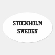 Stockholm Sweden oval stickers