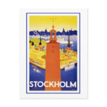 "Stockholm" Vintage Travel Poster Post Card