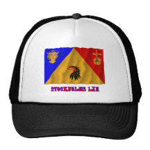 Stockholms län waving flag with name mesh hat