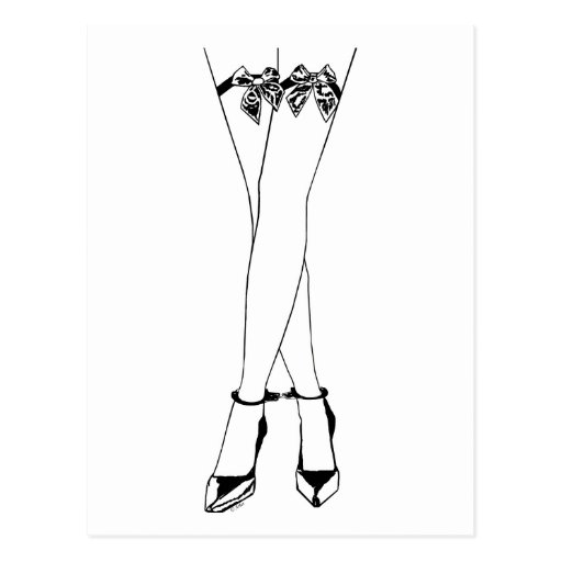 Stockings Bows & Cuffs Postcard