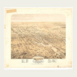 Stockton, CA Panoramic Map 1870 (1667A)-Unrestored posters