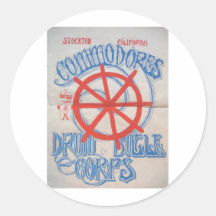 Stockton Commodores drum and bugle corps artwork Round Sticker