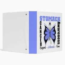 Stomach Cancer Awareness Butterfly Vinyl Binder