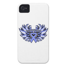 Stomach Cancer Awareness Heart Wings Case-Mate iPhone 4 Cases