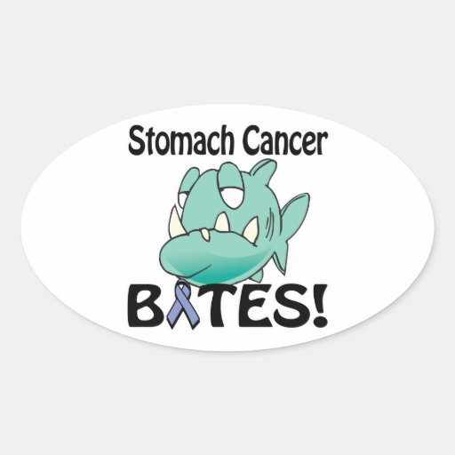 Stomach Cancer BITES Oval Sticker