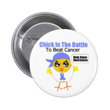 Stomach Cancer Chick In the Battle to Beat Cancer Pinback Buttons