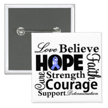 Stomach Cancer Collage of Hope Pinback Button