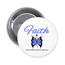Stomach Cancer Faith Butterfly Ribbon Pinback Button