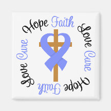 Stomach Cancer Faith Hope Love Cross Fridge Magnets