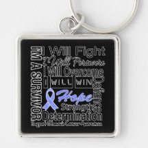 Stomach Cancer Fight Persevere Overcome Win Key Chain