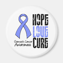 Stomach Cancer Hope Love Cure Ribbon Refrigerator Magnet