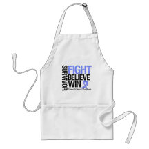 Stomach Cancer Survivor Fight Believe Win Motto Aprons