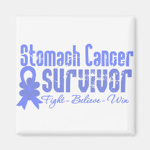 Stomach Cancer Survivor Flower Ribbon Refrigerator Magnet