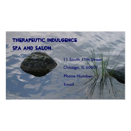 Stone and water grass in lake Business Card