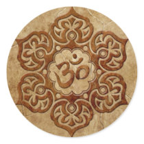 Stone Floral Aum Design Sticker