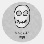 Stone Grey and Black Skull. Primitive Style. Stickers