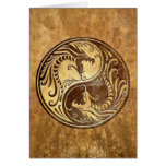 Stone Yin Yang Dragons Greeting Card