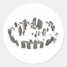 Stonehenge: 3D Model: Round Sticker
