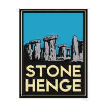 Stonehenge art deco travel poster post card