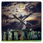 Stonehenge Mystical Druid Art History Clock