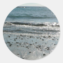 Stones On Beach Shore Round Stickers