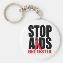 Stop AIDS: Get Tested Keychains