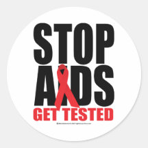 Stop AIDS: Get Tested Round Sticker