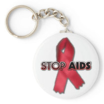 Stop AIDS (Line) Key Chains