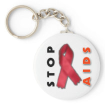 Stop AIDS (Side) Keychain
