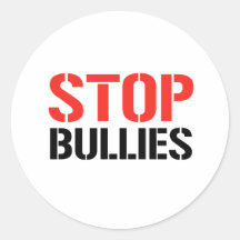 STOP BULLIES ROUND STICKERS
