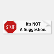 Stop Bumper Sticker