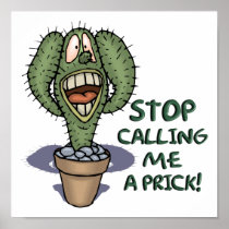 stop calling me a prick funny cactus poster
