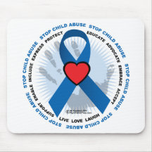 Stop Child Abuse Ribbon Mouse Mats