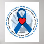 Stop Child Abuse Ribbon Poster