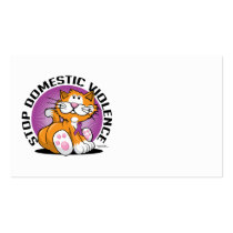 Stop Domestic Violence Cat Business Card Template