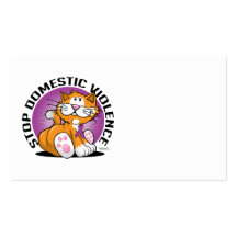 Stop Domestic Violence Cat Business Card Template