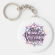 Stop Domestic Violence Lotus Key Chain