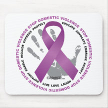 Stop Domestic Violence Ribbon Mouse Pads