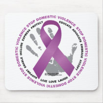 Stop Domestic Violence Ribbon Mouse Pads